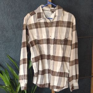 Matix Brown & Cream Plaid Casual Button-Down Shirt